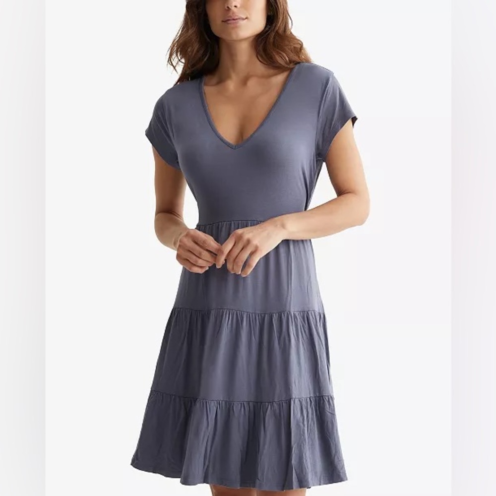 Lucky Brand Printed Tiered Babydoll Dress